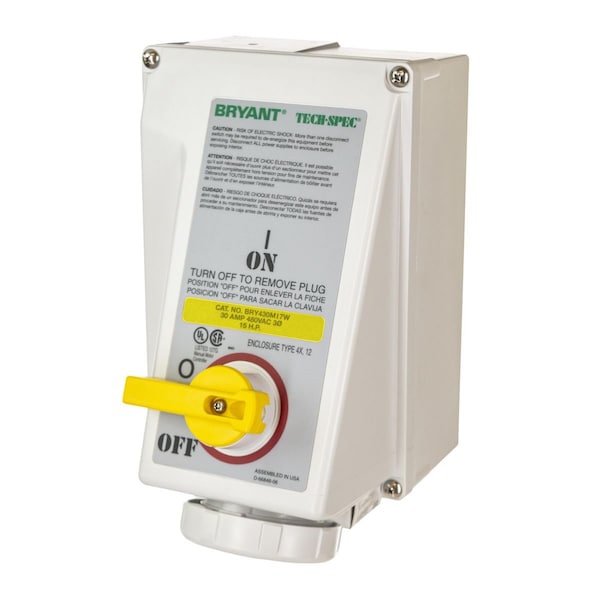Female Mechanically Interlocked Receptacle, 30A 125V AC